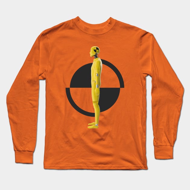 Crash Test Dummy Yellow Man Testing Car Crash Long Sleeve T-Shirt by ActivLife